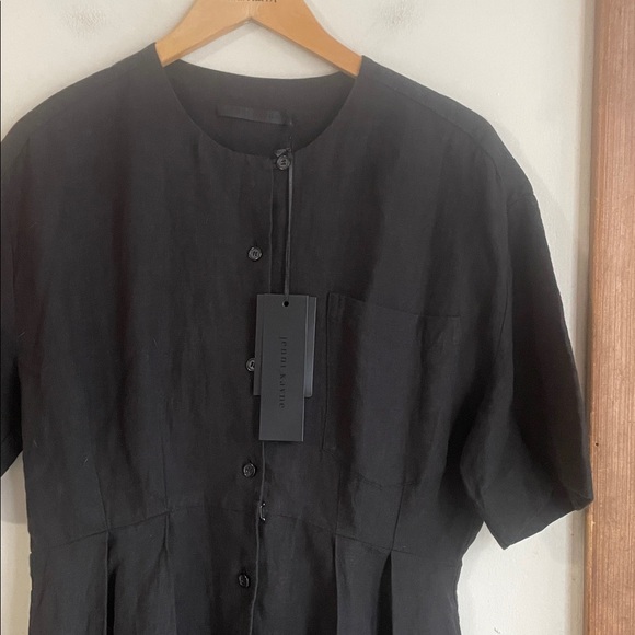 Jenni Kayne Day Dress Midi Linen Black - Picture 3 of 16